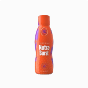 Nutra Burst supplement bottle on white background.
