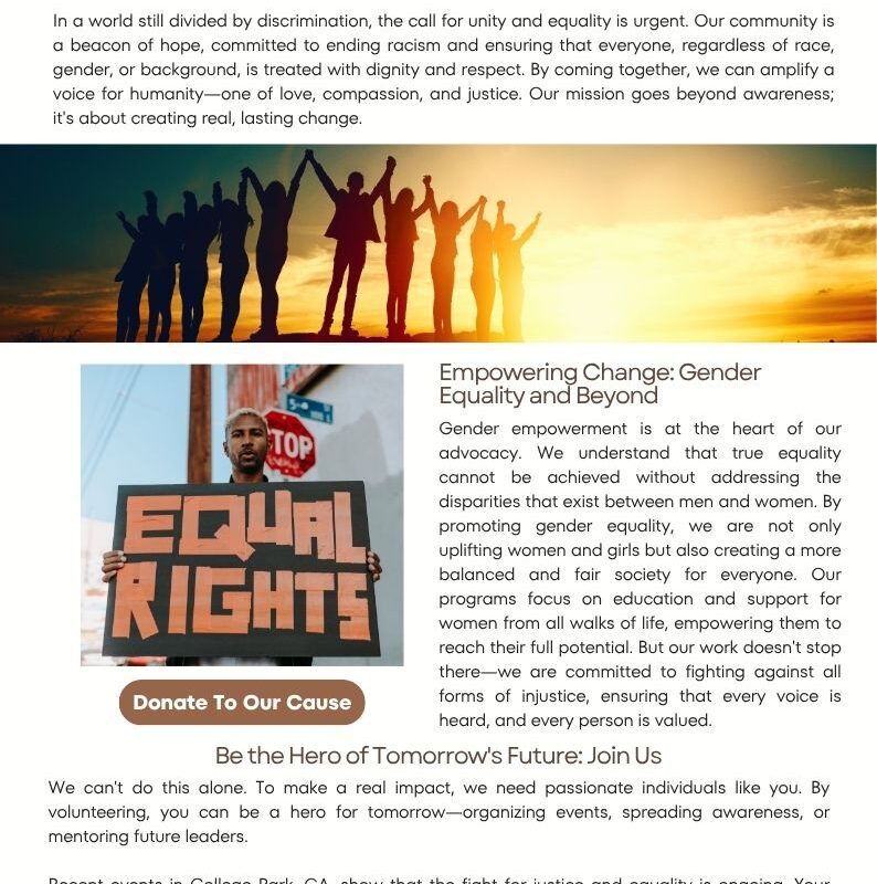 An image highlighting equity and equality with a group walking towards a brighter horizon.